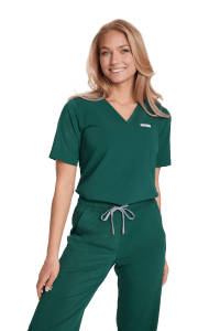 Women’s medical blouse SCRUBS Basic One Pocket BOTTLE GREEN