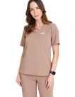 Spodnie medyczne damskie SZEROKIE SCRUBS Basic CAPPUCCINO