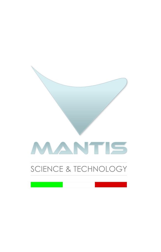 Logo Mantis z napisem Science & Technology oraz flagą Włoch