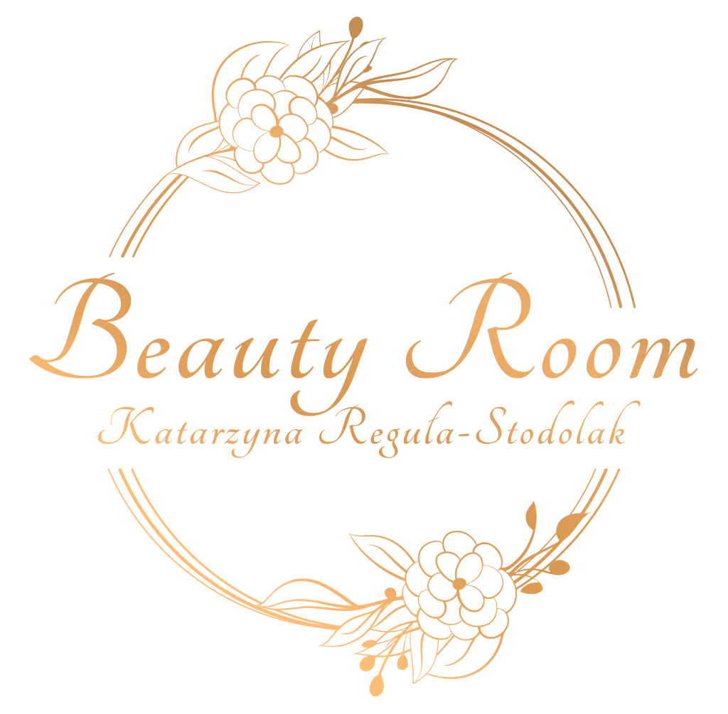 Logo Beauty Room Katarzyna Reguła-Stodolak z dekoracyjnymi kwiatami