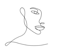 Minimalistyczny szkic twarzy wykonany jedną linią