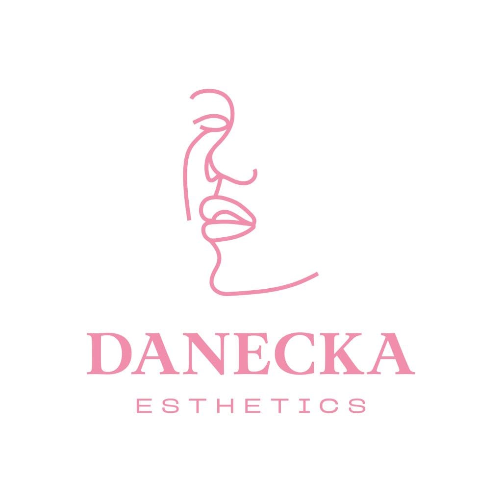 Delikatny różowy zarys twarzy do logo estetyki medycznej