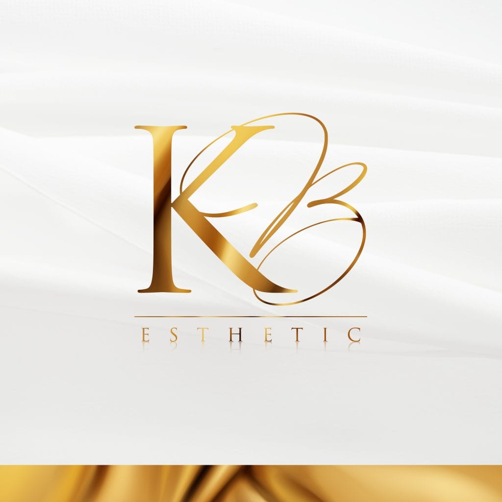 Logo KB Esthetic w złotym kolorze na białym tle