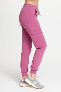Spodnie medyczne damskie joggery SCRUBS Basic MALINA