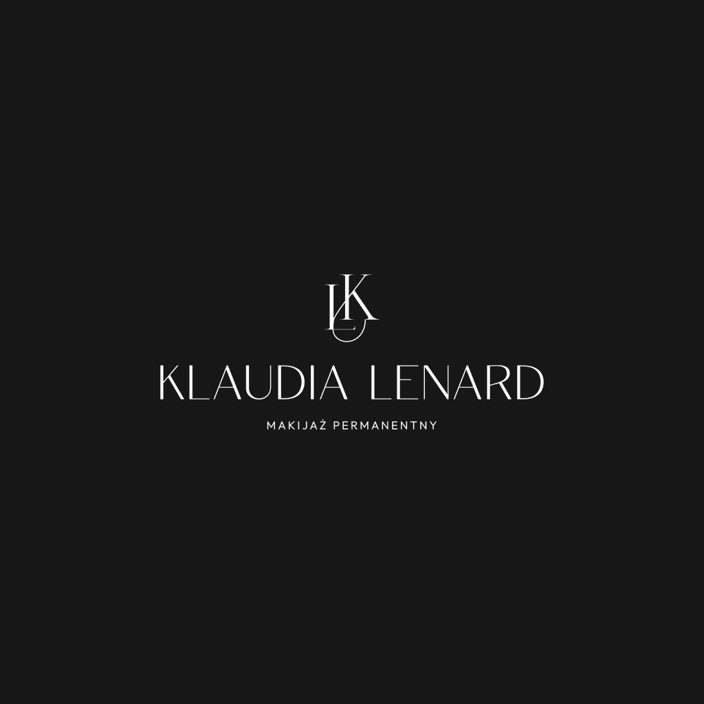 Logo Klaudia Lenard makijaż permanentny na czarnym tle