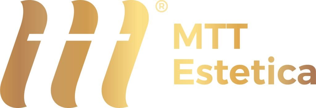 Logo MTT Estetica w złotych odcieniach