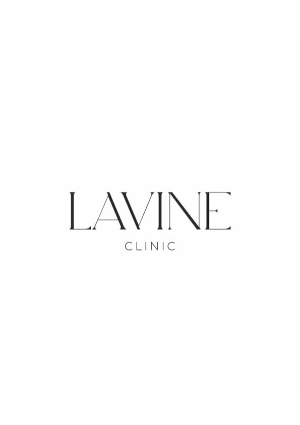 Logo kliniki Lavine w eleganckim, minimalistycznym stylu