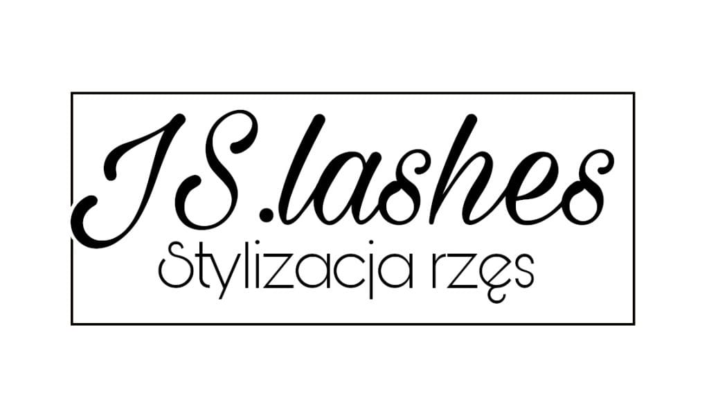 Logo JS.lashes z napisem Stylizacja rzęs