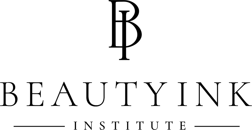 Logo BeautyInk Institute w eleganckim czarnym stylu