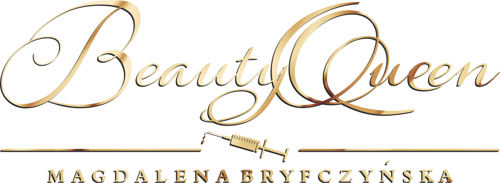 Logo Beauty Queen z nazwiskiem Magdalena Bryfczyńska i ikoną strzykawki