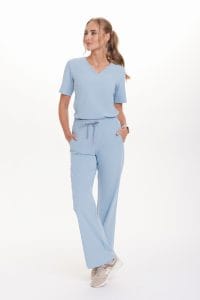 Bluzka medyczna damska scrubs Basic One Pocket CRYSTAL BLUE