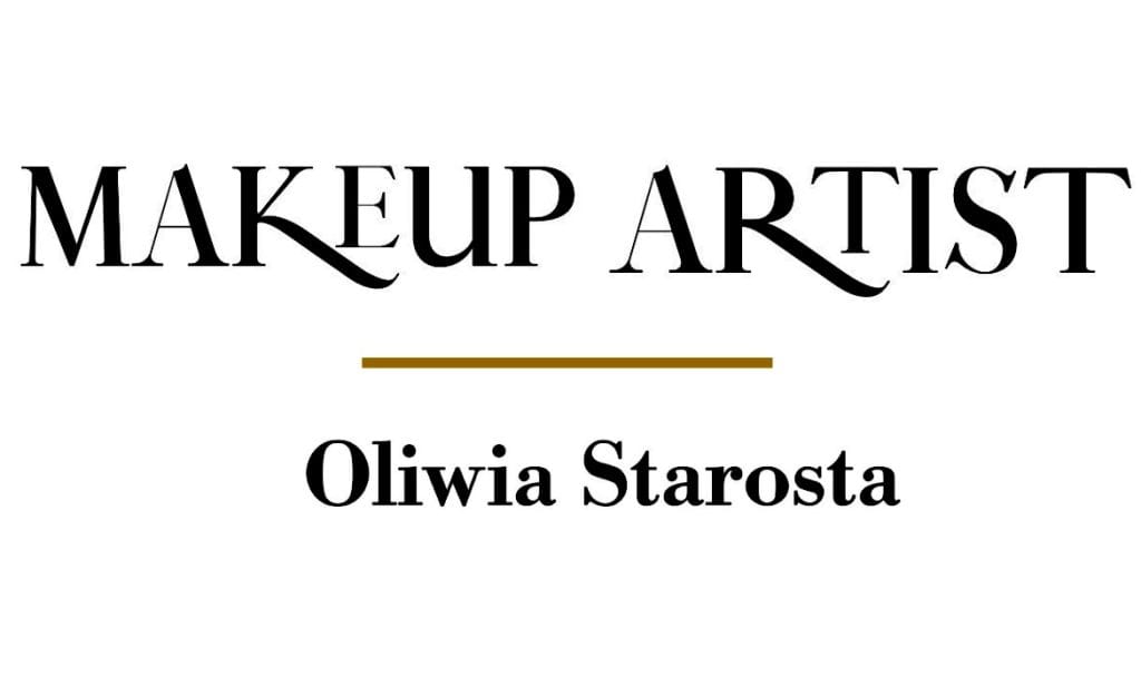 Napis 'MAKEUP ARTIST' z podkreśleniem oraz nazwisko Oliwia Starosta