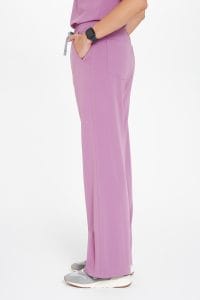 Spodnie medyczne damskie SZEROKIE SCRUBS Basic VELVET PINK