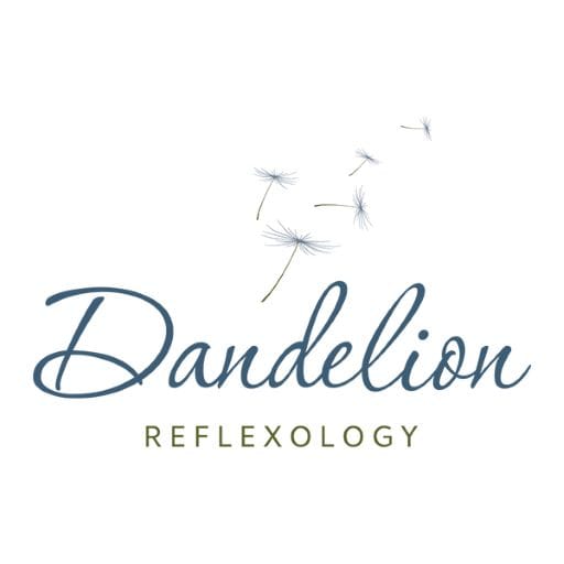 Logo z dmuchawcem symbolizujące refleksologię i relaksację