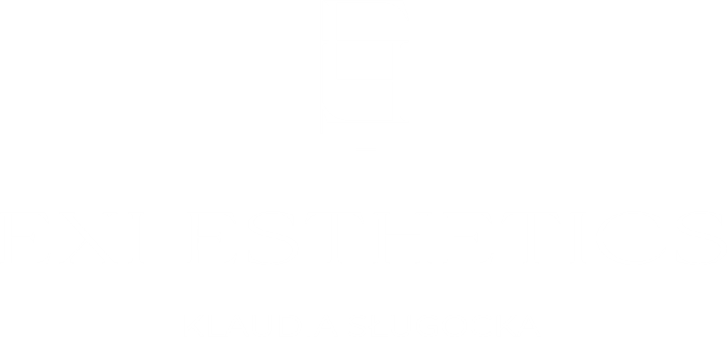 Logo firmy Exi Esthetics z nazwiskiem Klaudia Sługocka