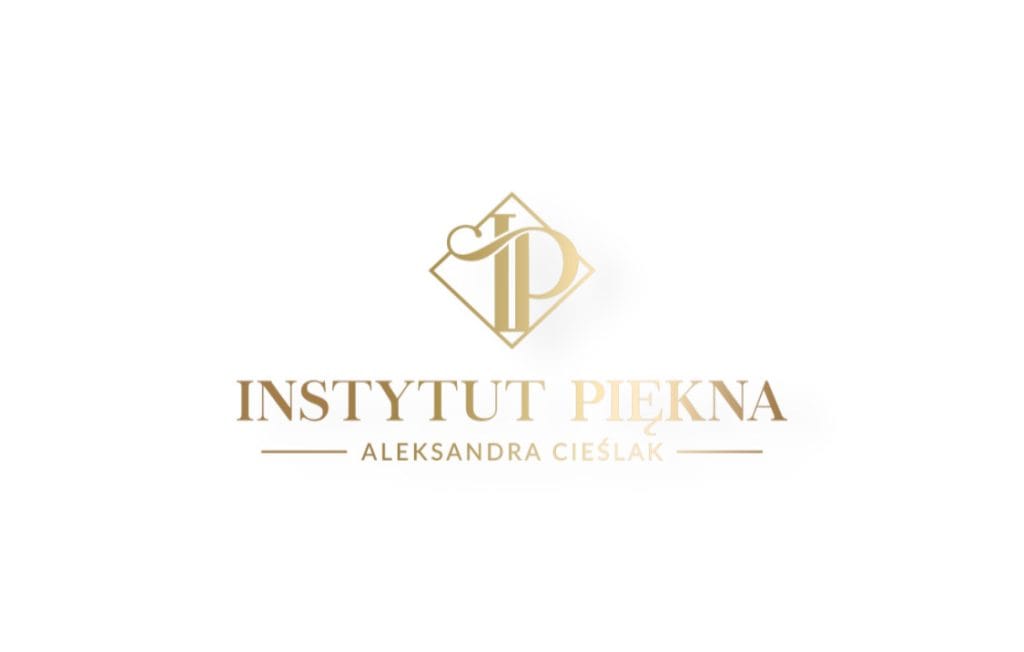 Logo Instytutu Piękna Aleksandra Cieślak w złotym kolorze na białym tle
