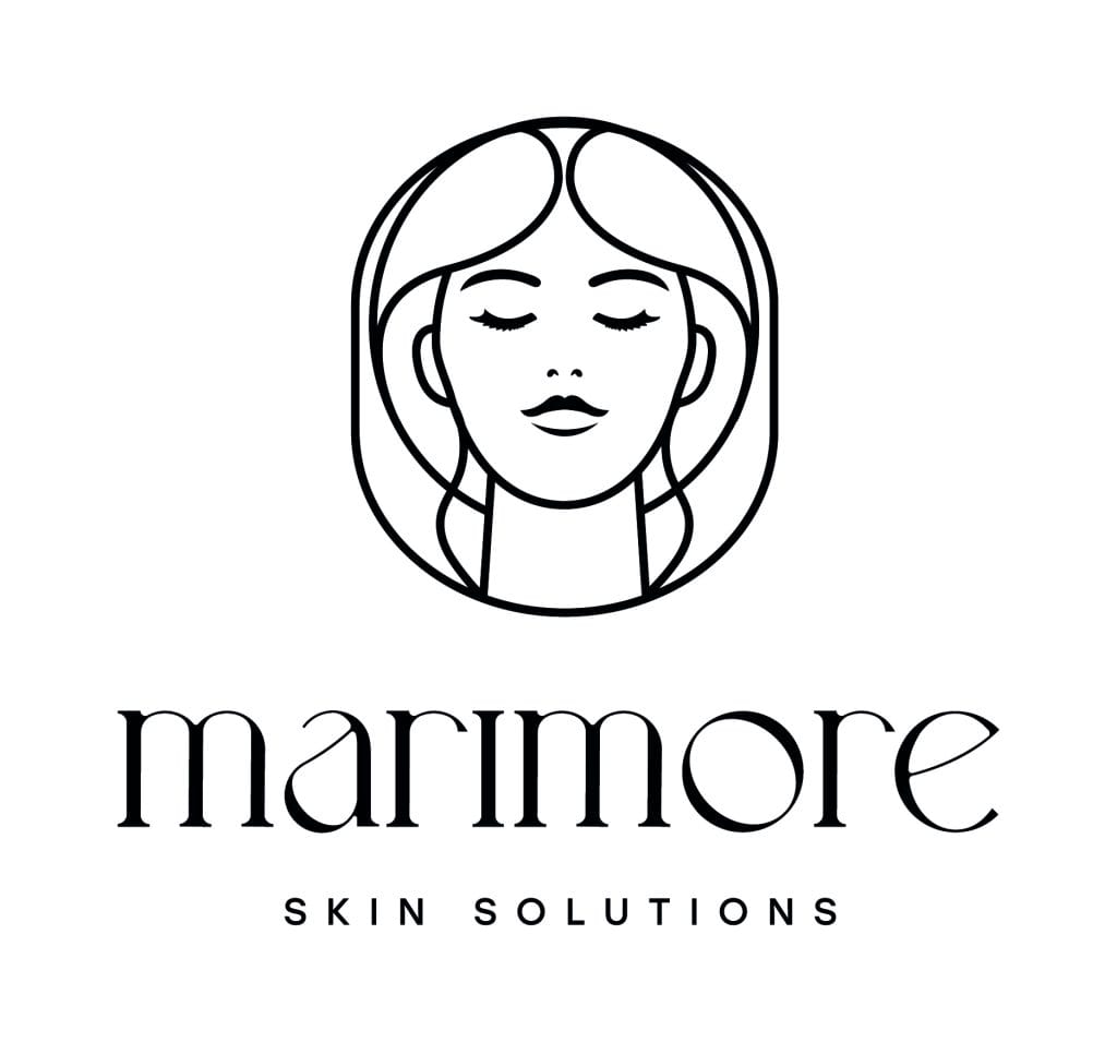 Logo marki Marimore z wizerunkiem kobiety i napisem skin solutions
