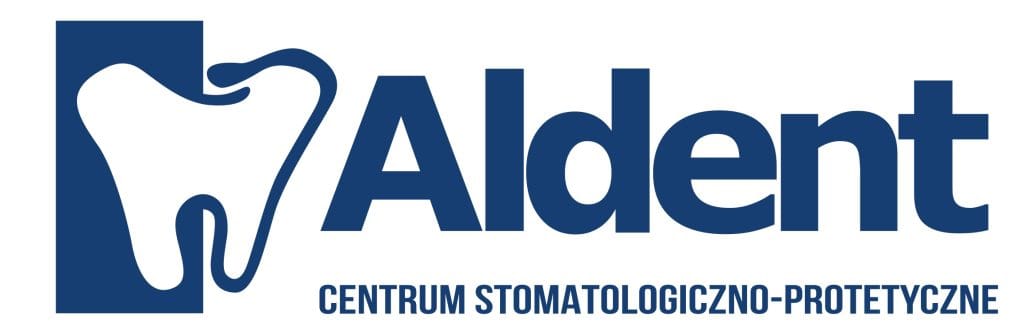 Logo centrum stomatologiczno-protetycznego Aldent z symbolem zęba