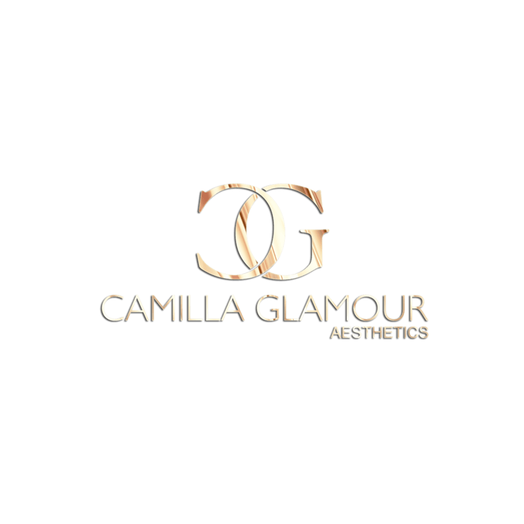 Logo Camilla Glamour Aesthetics w stylu złotym