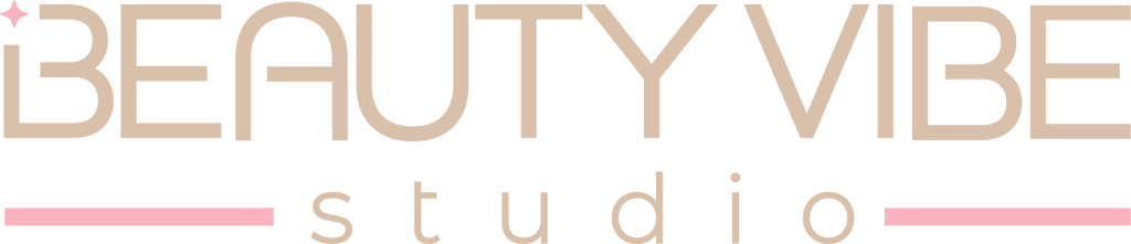 Logo Beauty Vibe Studio w delikatnych kolorach beżu i różu