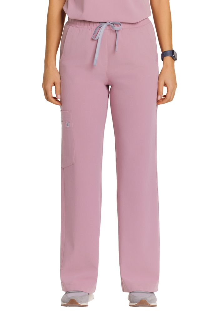 Women’s medical pants WIDE scrubs basic ENGLISH PINK