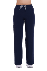 Spodnie medyczne damskie SZEROKIE scrubs Basic GRANAT
