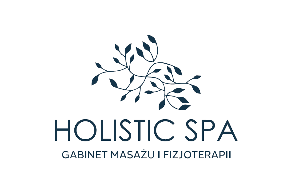 Logo gabinetu masażu i fizjoterapii Holistic Spa z motywem liści