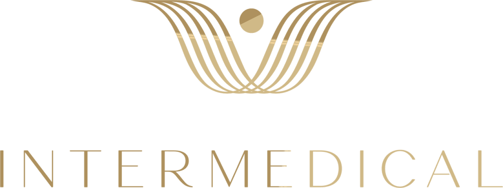 Eleganckie i nowoczesne logo Intermedical symbolizujące profesjonalizm w branży medycznej.