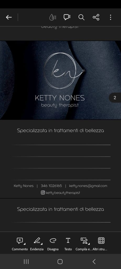 Logo i dane kontaktowe specjalistki od zabiegów kosmetycznych