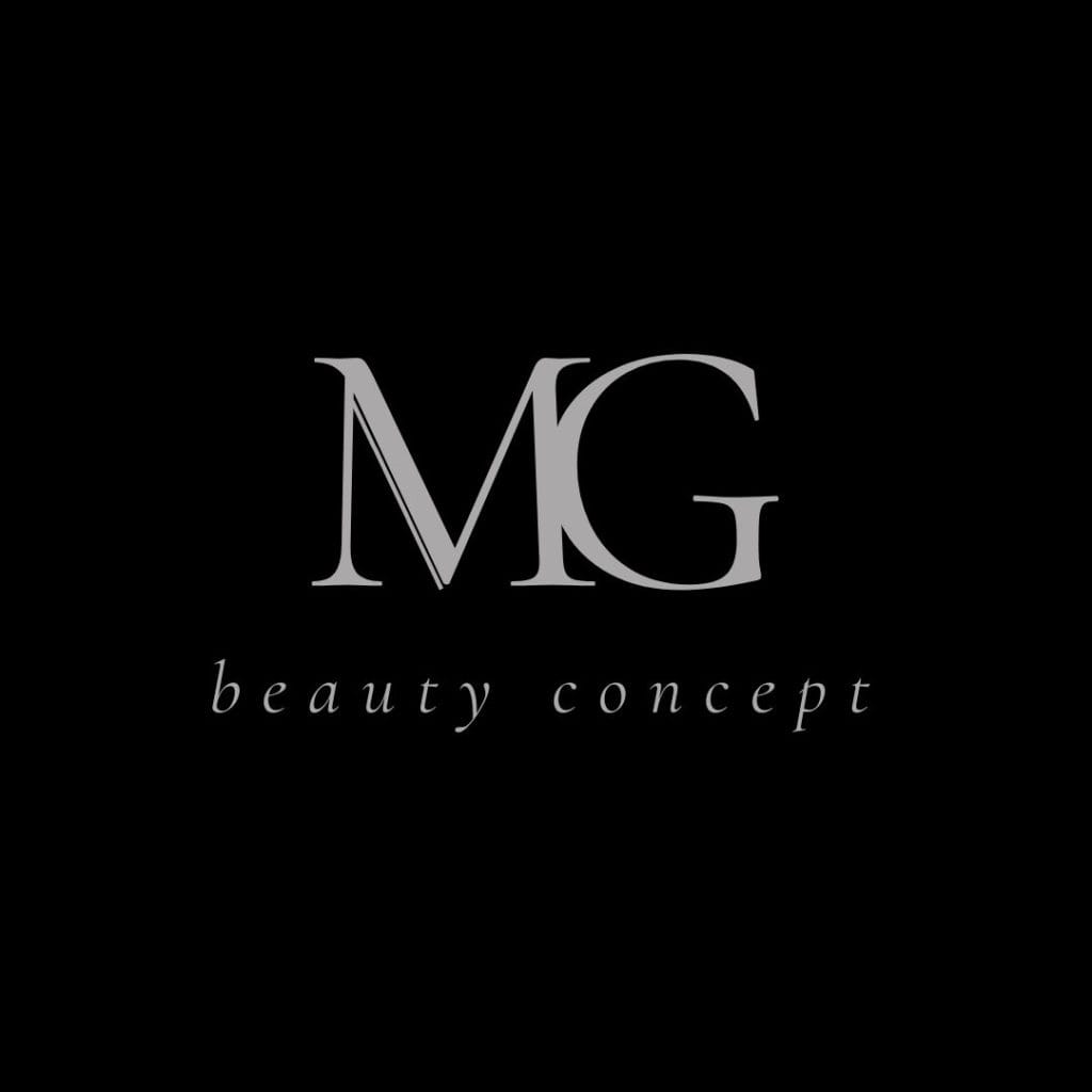 Logo MG beauty concept na czarnym tle