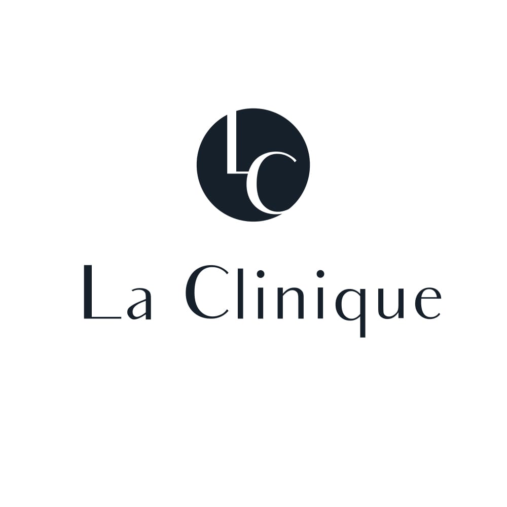 Logo firmy La Clinique w prostym i eleganckim stylu