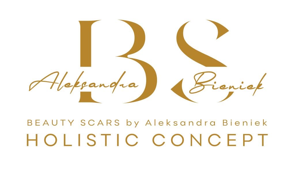 Logo Beauty Scars by Aleksandra Bieniek w złotym kolorze