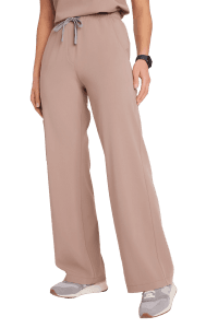 Spodnie medyczne damskie SZEROKIE SCRUBS Basic CAPPUCCINO