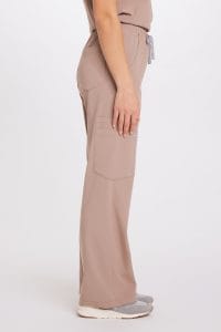 Spodnie medyczne damskie SZEROKIE SCRUBS Basic CAPPUCCINO