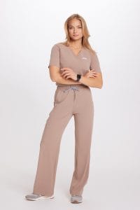 Bluzka medyczna damska scrubs Basic One Pocket CAPPUCCINO