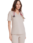 Bluzka medyczna damska scrubs Basic One Pocket COLD NUDE