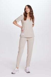 Dámska lekárska blúzka scrubs basic COLD NUDE