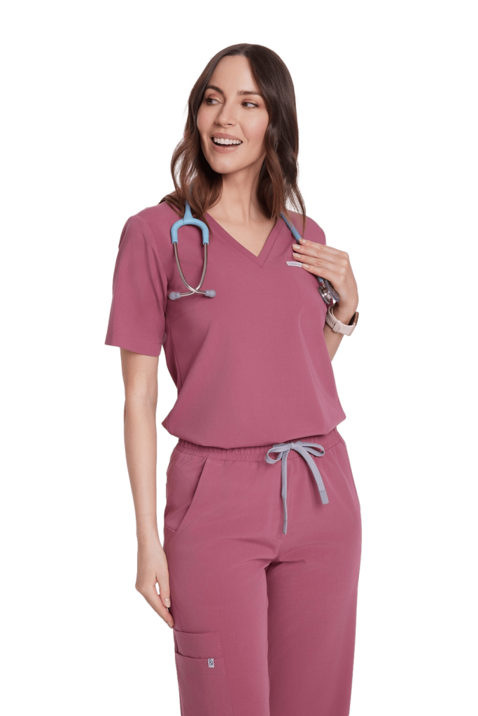 Camicetta medica da donna SCRUBS Basic One Pocket DOLCE ROSA