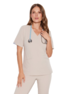 Spodnie medyczne damskie PROSTE scrubs Basic COLD NUDE
