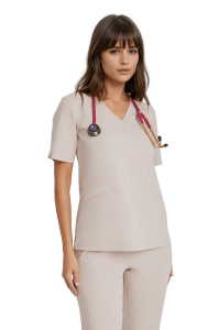 Dámska lekárska blúzka scrubs basic COLD NUDE