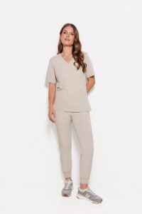 Women’s medical blouse scrubs basic COLD NUDE