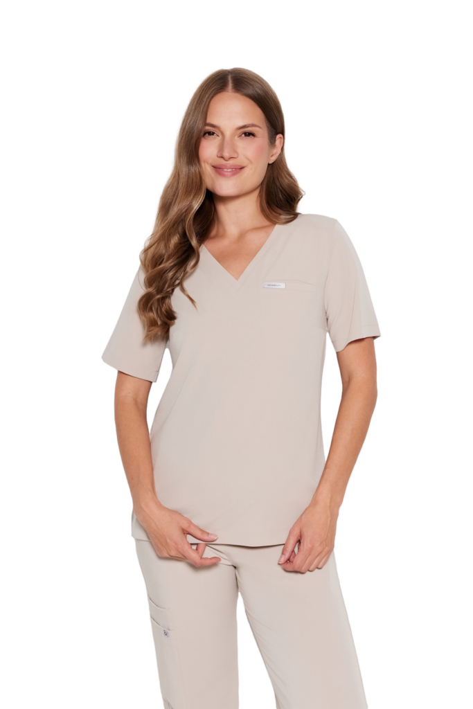 Dámska lekárska blúzka Scrubs Basic One Pocket COLD NUDE Dámska lekárska blúzka Scrubs Basic One Pocket COLD NUDE