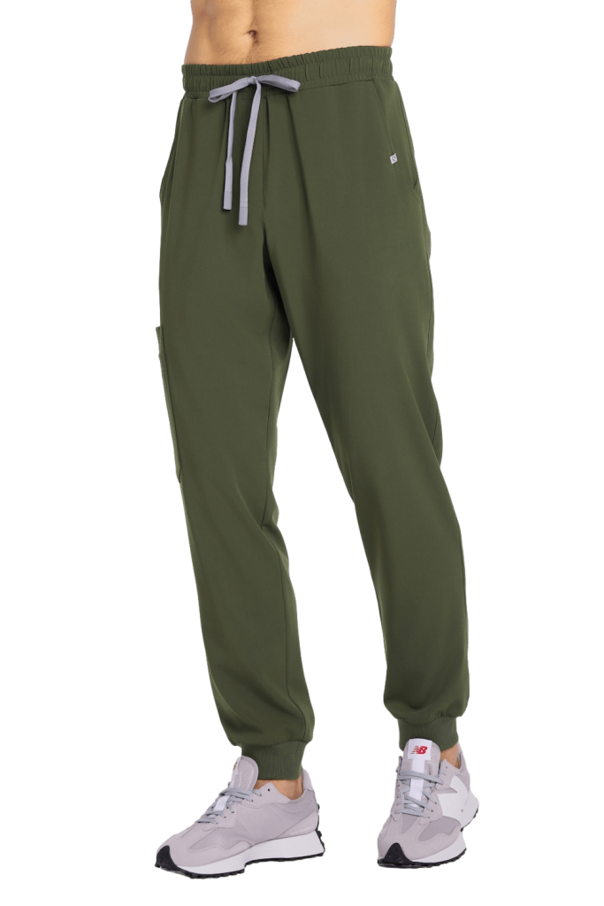 Spodnie medyczne męskie joggery scrubs Basic KHAKI