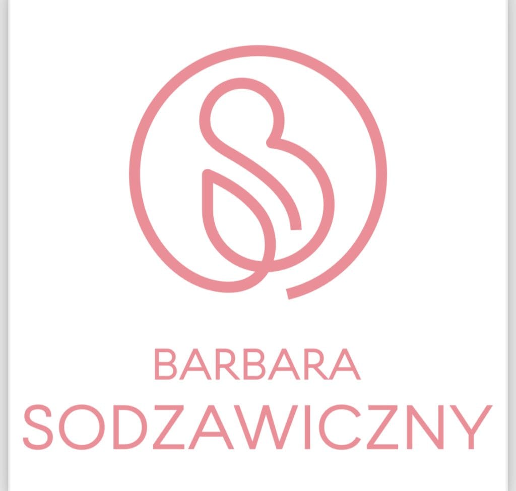Logo w kolorze pudrowego różu z nazwą Barbara Sodzawiczny