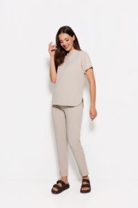 Spodnie medyczne damskie PROSTE scrubs Basic COLD NUDE