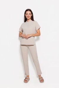 Spodnie medyczne damskie PROSTE scrubs Basic COLD NUDE