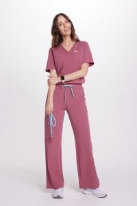 Spodnie medyczne damskie SZEROKIE scrubs Basic DOLCE ROSA