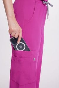 Dámské lékařské kalhoty WIDE scrubs Basic MAGENTA