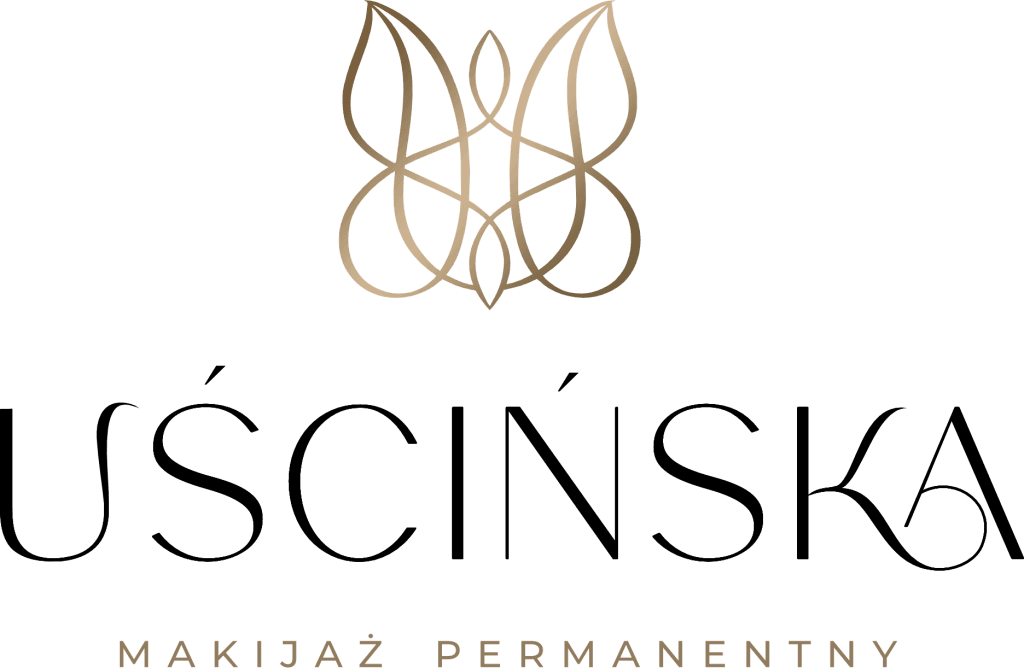 Eleganckie logo marki Uścińska specjalizującej się w makijażu permanentnym