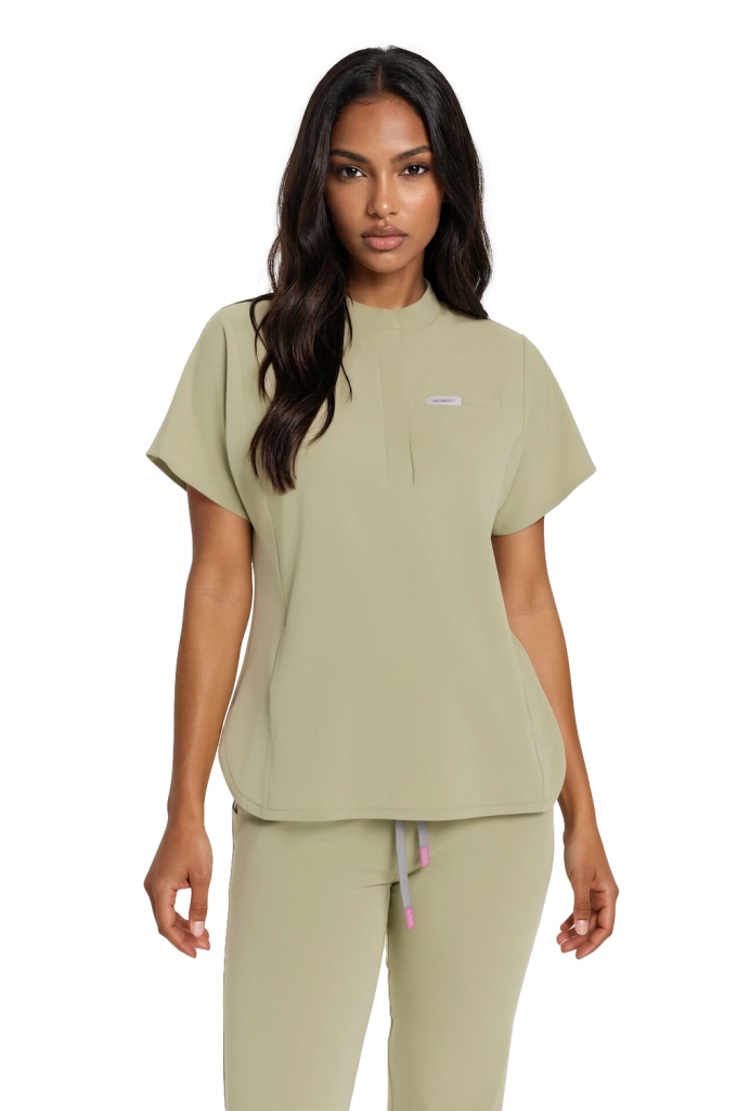 Bluzka medyczna damska scrubs Basic Flex GREEN TEA